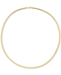 Italian Gold Polished Half Round Snake Link 18" Chain Necklace in 10k Gold