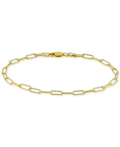 Giani Bernini Diamond-Cut Paperclip Chain Link Bracelet Sterling Silver or 18k Gold-plated 8", Created for Macy's