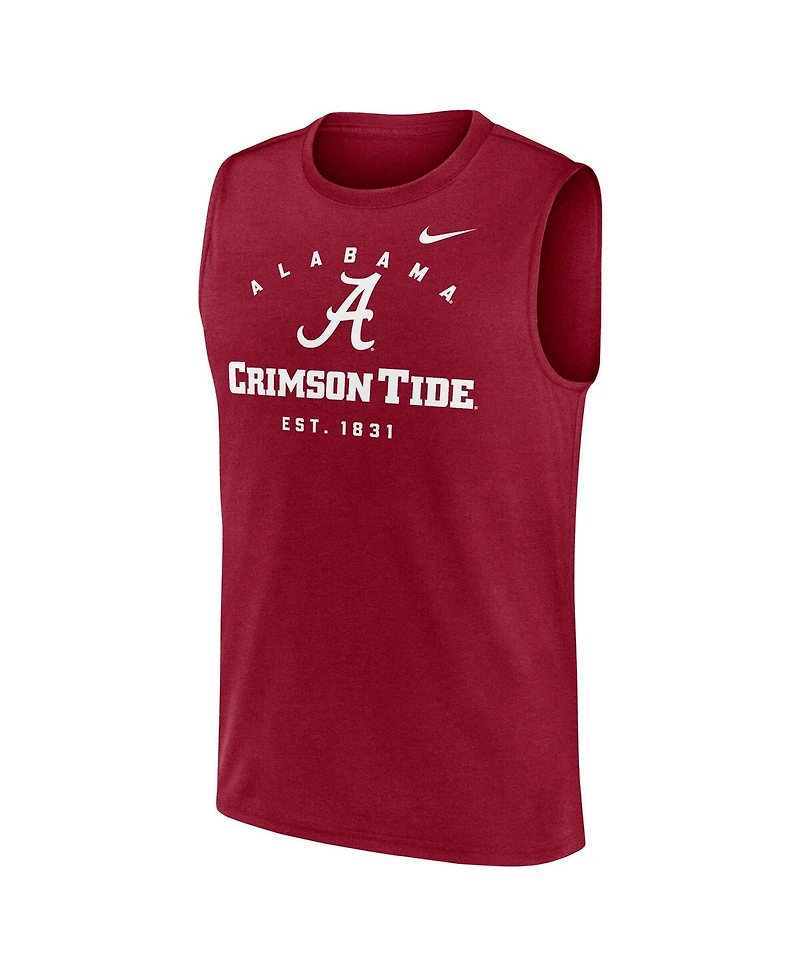 Nike Men's Crimson Alabama Tide Primetime Legend Lock Up Performance Muscle Tank Top