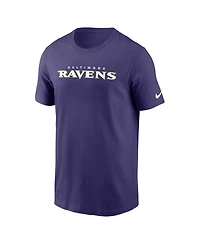 Nike Men's Purple Baltimore Ravens Primetime Wordmark Essential T-Shirt