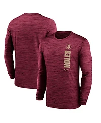 Nike Men's Garnet Florida State Seminoles 2024 Sideline Velocity Performance Long Sleeve T-Shirt