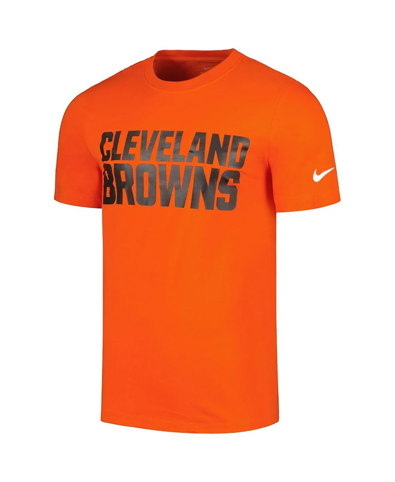 Nike Men's Orange Cleveland Browns Primetime Wordmark Essential T-Shirt
