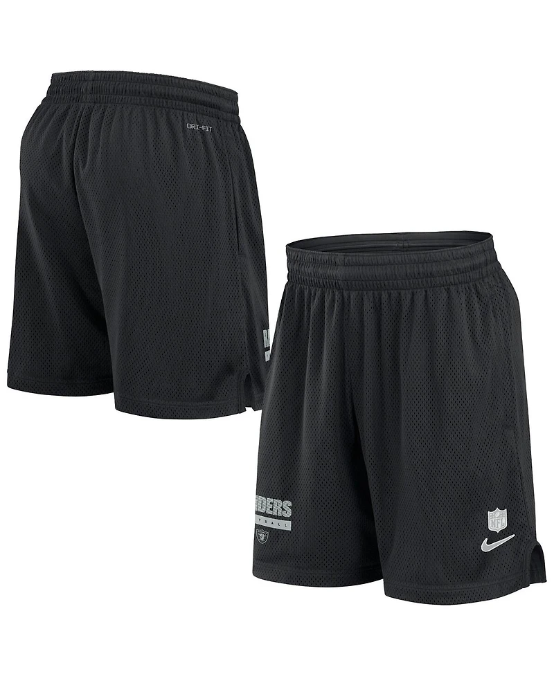 Nike Men's Black Las Vegas Raiders 2024 Sideline Performance Mesh Shorts