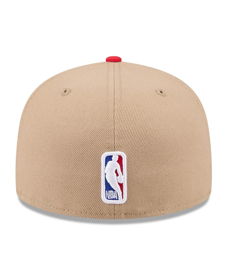 New Era Men's Tan/Red Chicago Bulls 2024 Nba Draft 59FIFTY Fitted Hat