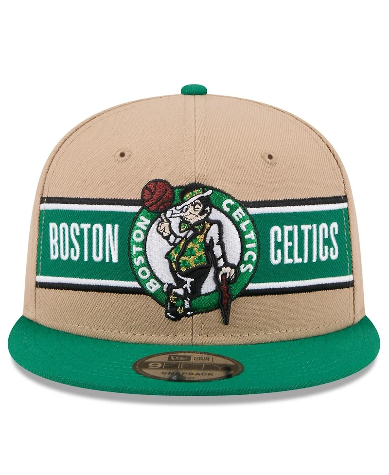 New Era Men's Tan/Kelly Green Boston Celtics 2024 Nba Draft 9FIFTY Snapback Hat