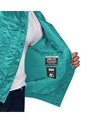 Levi's x Starter Men's Aqua Miami Dolphins Silver Tab Trucker Full-Snap Jacket