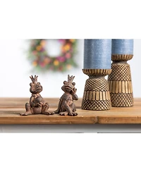 Slickblue Elegant Sitting Frog Figurines - Set of 6 Garden Decorations