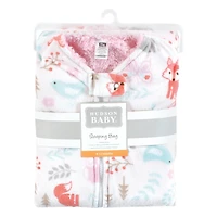 Hudson Baby Girls Mink with Sherpa Inner Sleeping Bag, Sack, Blanket