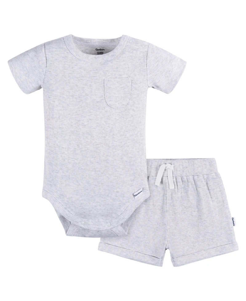 Gerber Baby Boys Bodysuit and Shorts Set, 2 Piece