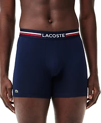Lacoste Men's 3-Pack Regular-Fit Stretch French Flag Boxer Briefs