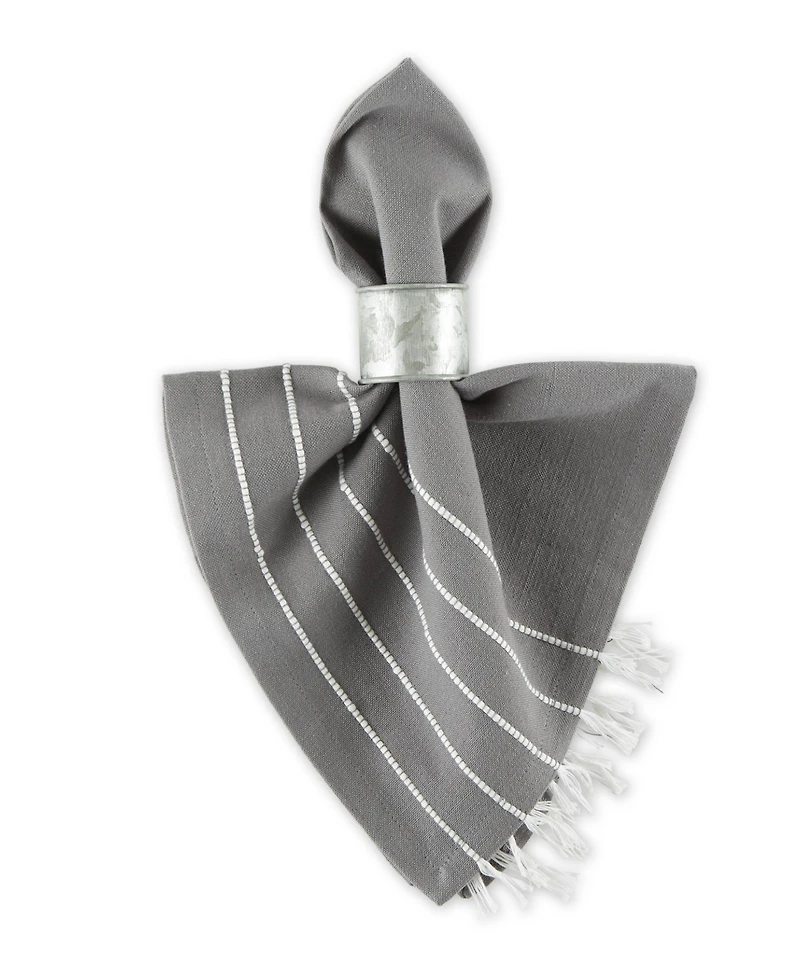 Design Imports Stripe Tassel Napkin Set of 4
