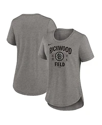 Nike Women's Heather Charcoal St. Louis Cardinals 2024 Rickwood Classic Tribute Tri-Blend Scoop Neck T-Shirt