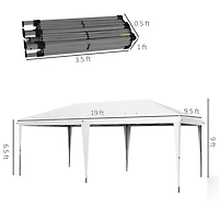 Outsunny 10' x 20' Pop Up Canopy Tent, Outdoor Gazebo & Carry Bag,