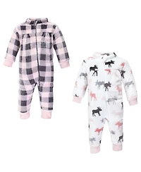 Hudson Baby Baby Girls Hudson Plush Jumpsuits