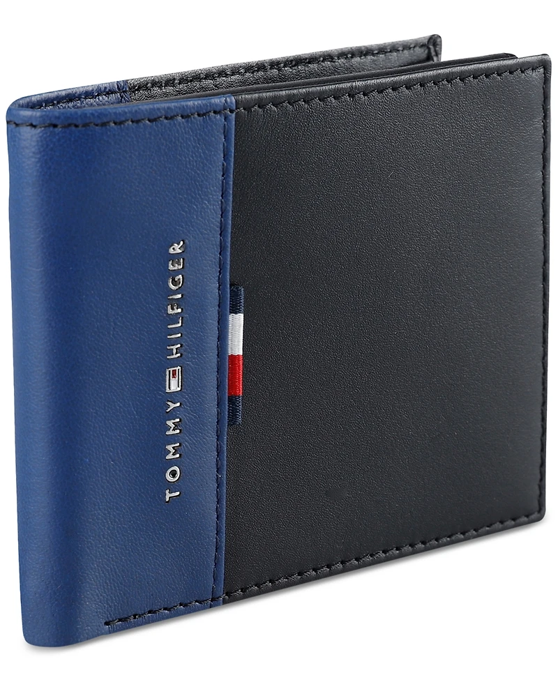 Tommy Hilfiger Men's Rfid Pop Color Leather Bifold Wallet