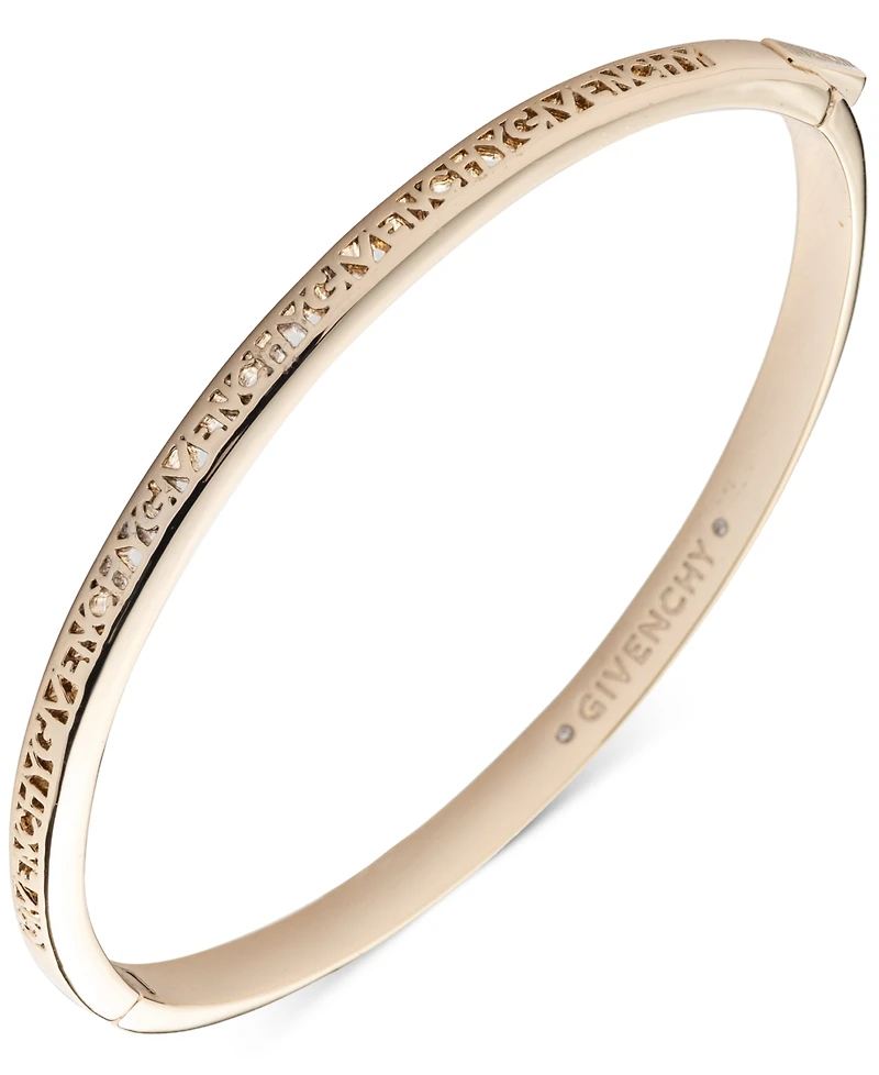 Givenchy Gold-Tone Openwork Logo Bangle Bracelet