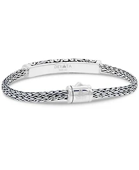 Devata Bali Filigree with Dragon Bone Oval 5mm Chain Bracelet in Sterling Silver