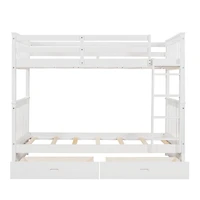 Streamdale Twin-Over-Twin Bunk Bed With Ladders And Two Storage Drawers