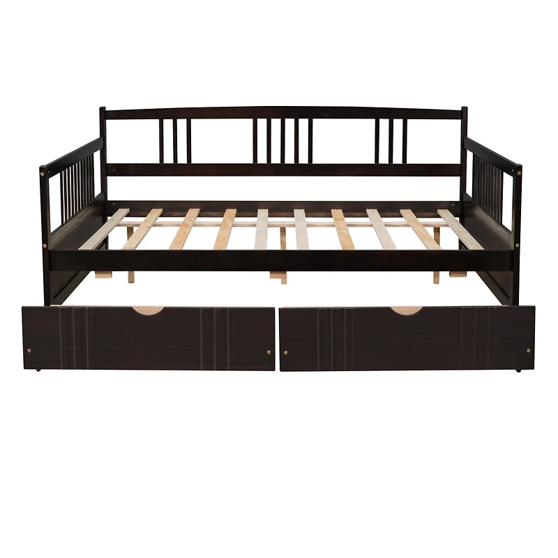 Streamdale Full Daybed Wood Bed With Two Drawers