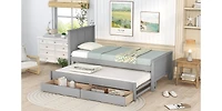 Streamdale Twin Size Platform Bed With Trundle And Drawers