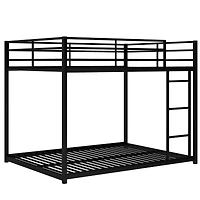 Streamdale Full Over Full Metal Bunk Bed, Low Bunk Bed With Ladder