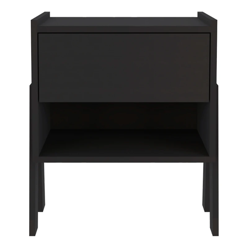 Streamdale Joy Nightstand, Four Legs, One Open Shelf, Drawer - Light Gray