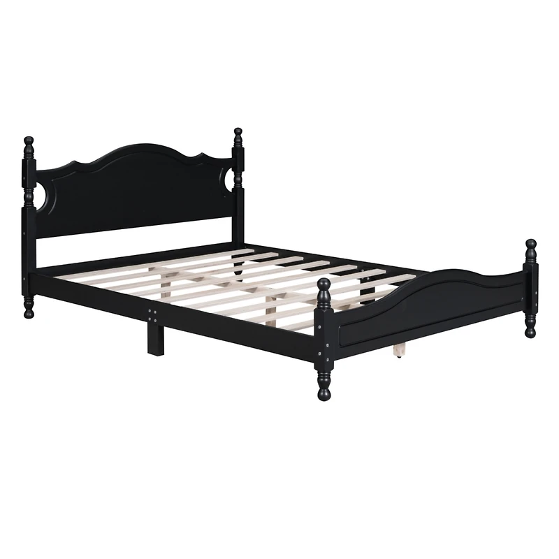 Streamdale Queen Retro Platform Bed with Slat Support