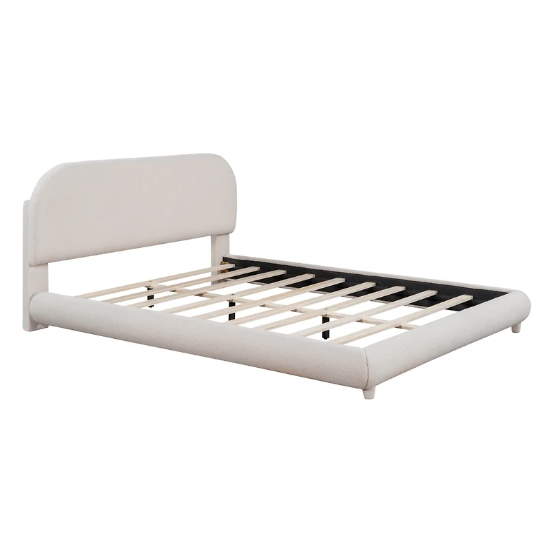 Teddy Fleece Platform Bed - Queen