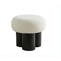 Streamdale Furniture White Lamb Wool Seat, Barrel Pvc Pipe With Black Ash Willow