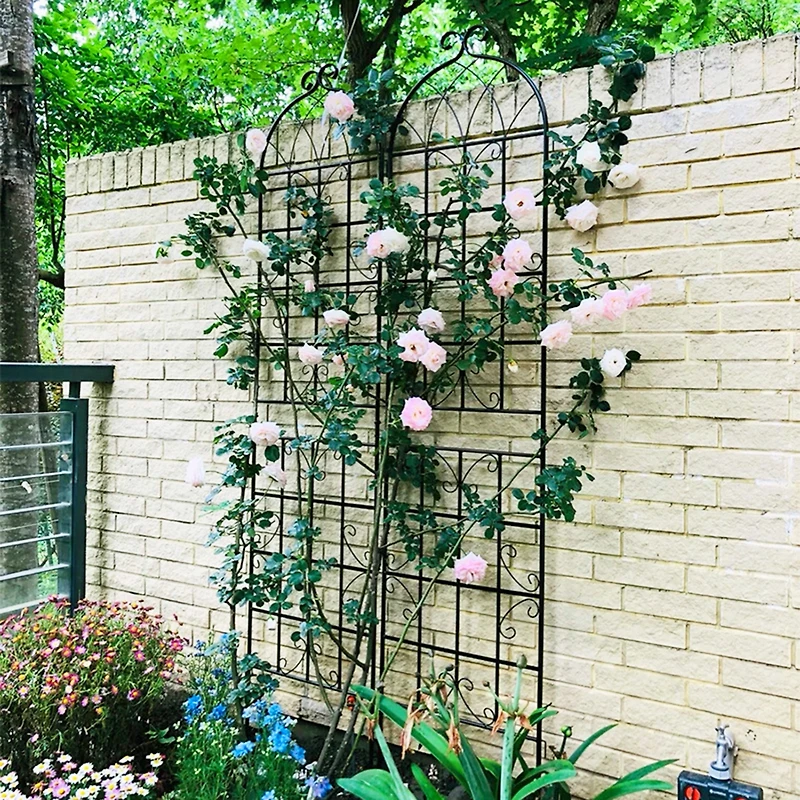 Streamdale Metal Garden Trellis 4-Pack - 86.7" x 19.7" - Rustproof - Black