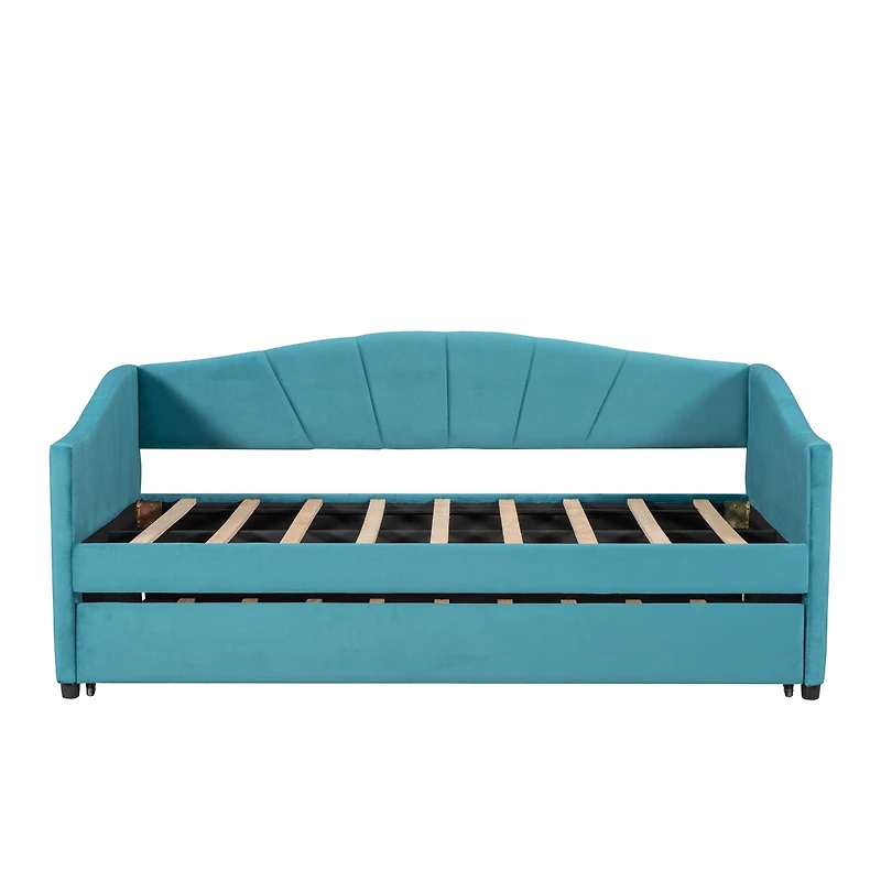 Streamdale Upholstered Daybed Sofa Bed Twin With Trundle And Wood Slat