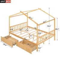 Streamdale Platform Bed with Drawers, Headboard, and Roof Design