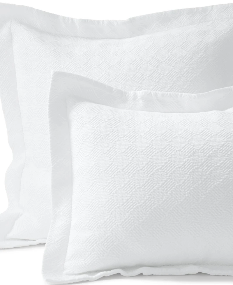 Lands' End Basketweave Cotton Matelasse Pillow Sham