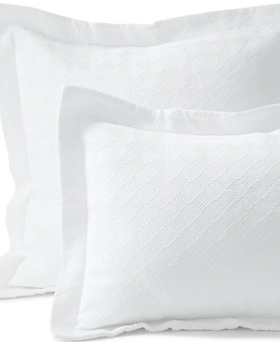 Lands' End Basketweave Cotton Matelasse Pillow Sham