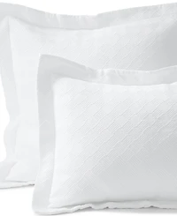 Lands' End Basketweave Cotton Matelasse Pillow Sham