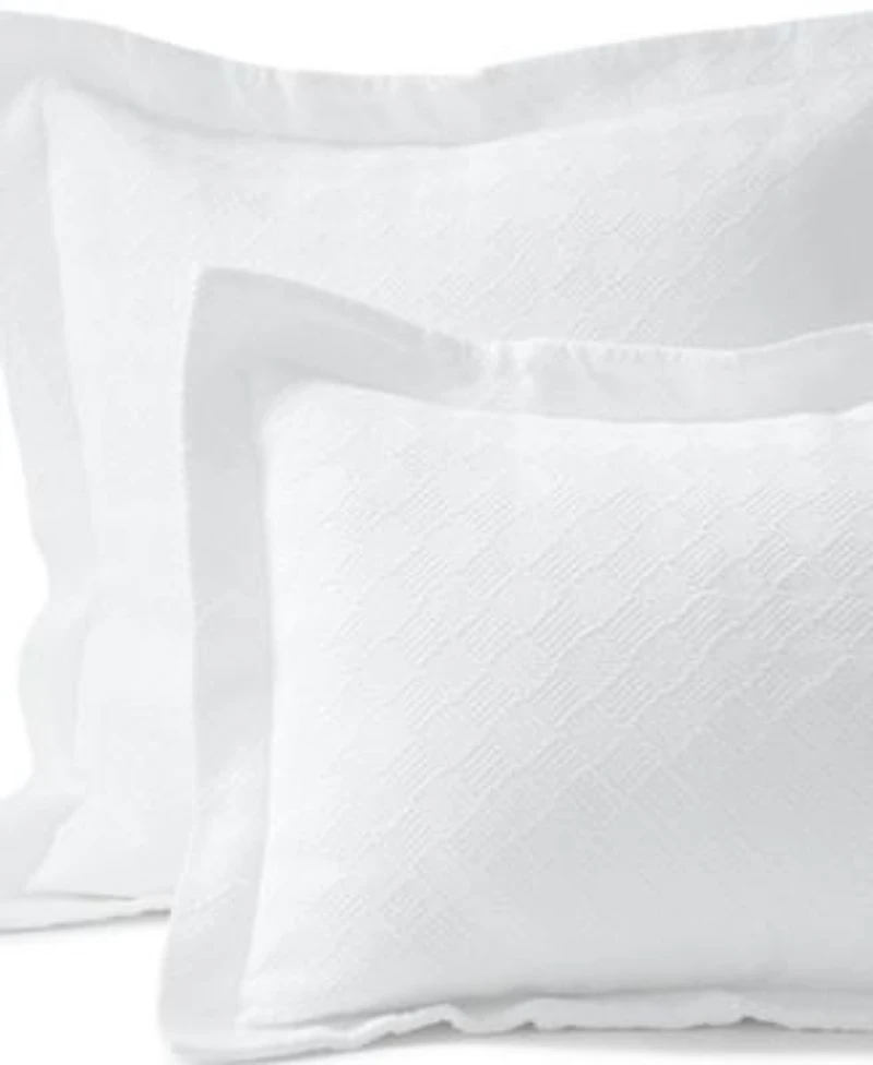 Lands End Basketweave Cotton Matelasse Pillow Sham