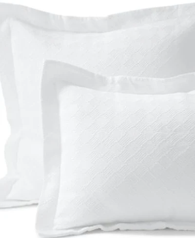 Lands End Basketweave Cotton Matelasse Pillow Sham