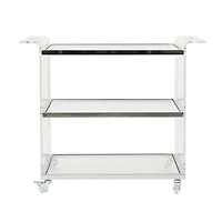 Elegant Acrylic Serving Cart with Tempered Glass Shelves