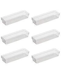 Oggi Set of 6, 3" X 9.5" Clear Drawer Organizer