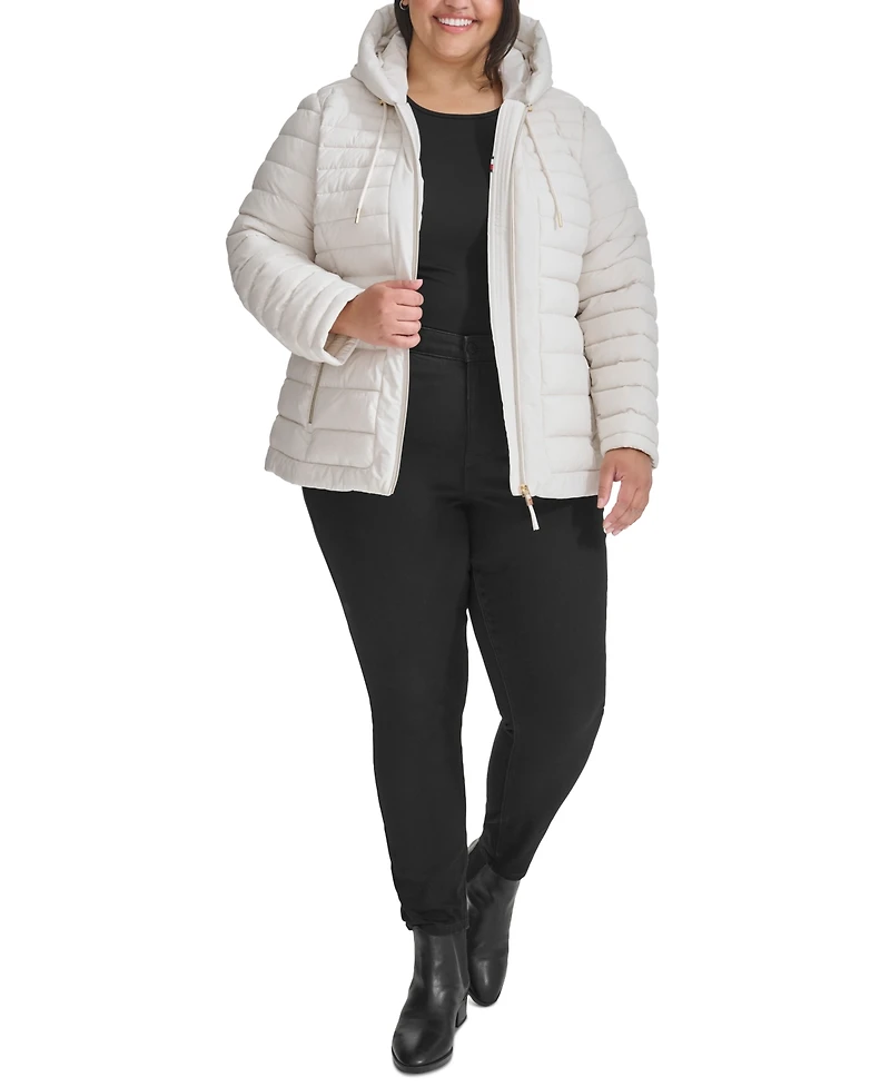 Tommy Hilfiger Plus Hooded Packable Puffer Coat, Created for Macy's