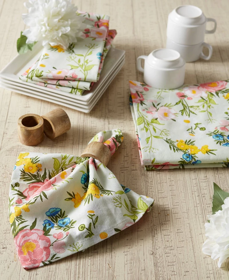 Design Imports Spring Bouquet Printed Napkin, Set of 6