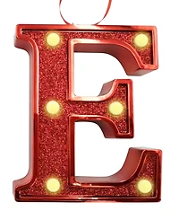 Ganz Light Up Initial Red Glitter Ornament