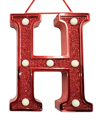 Ganz Light Up Initial Red Glitter Ornament