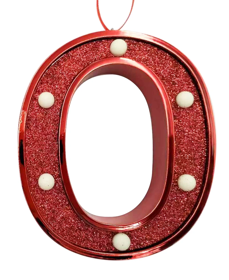 Ganz Light Up Initial Red Glitter Ornament