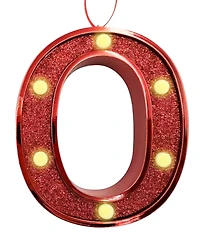 Ganz Light Up Initial Red Glitter Ornament