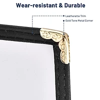 Yescom 30 Menu Cover 8.5X14 6 View Triple Fold Double Stitch Trim Cafe Restaurant Black