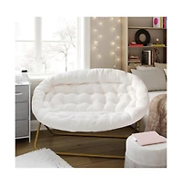 Janey Folding Double Saucer Chair With Steel Frame For Dorm, Living Room, Or Bedroom