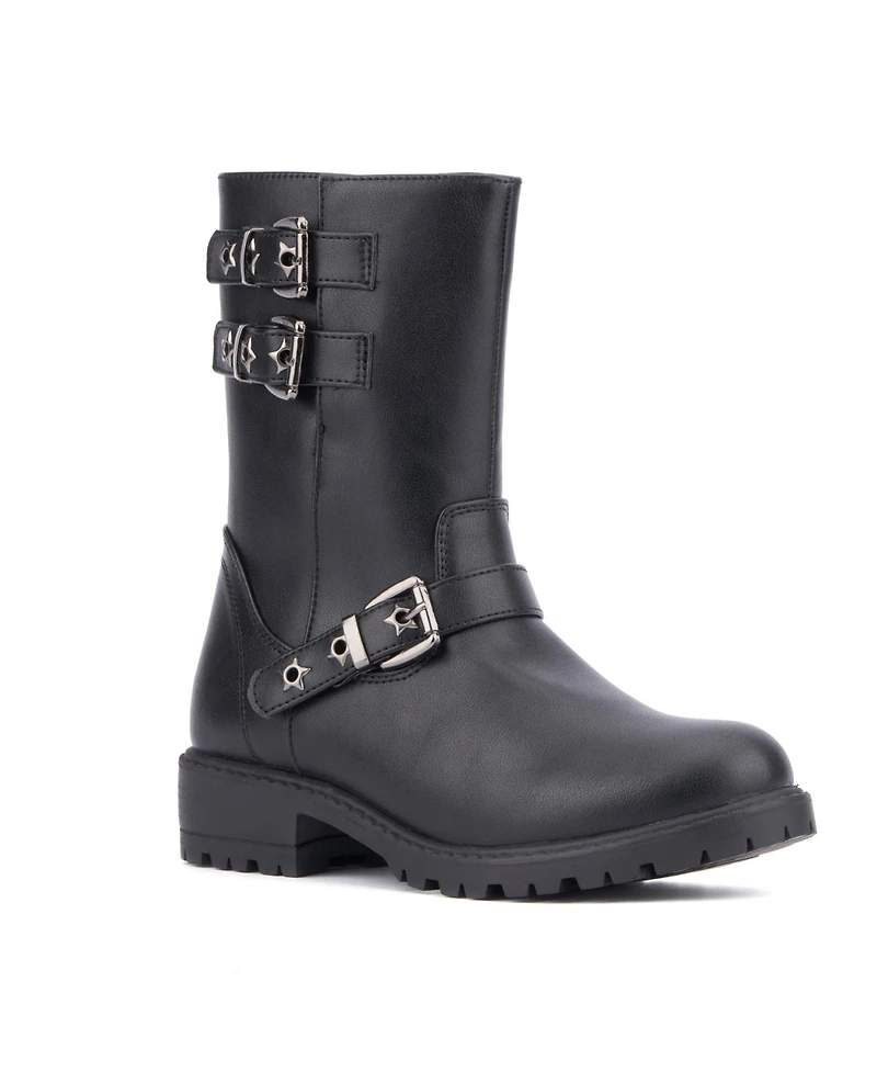 Olivia Miller Little Girls Moto Lug Sole Boots