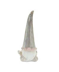 Slickblue Modern Terra Cotta Gnome Figurine With Marble Finish - 14.5 Inches (Set of 2)