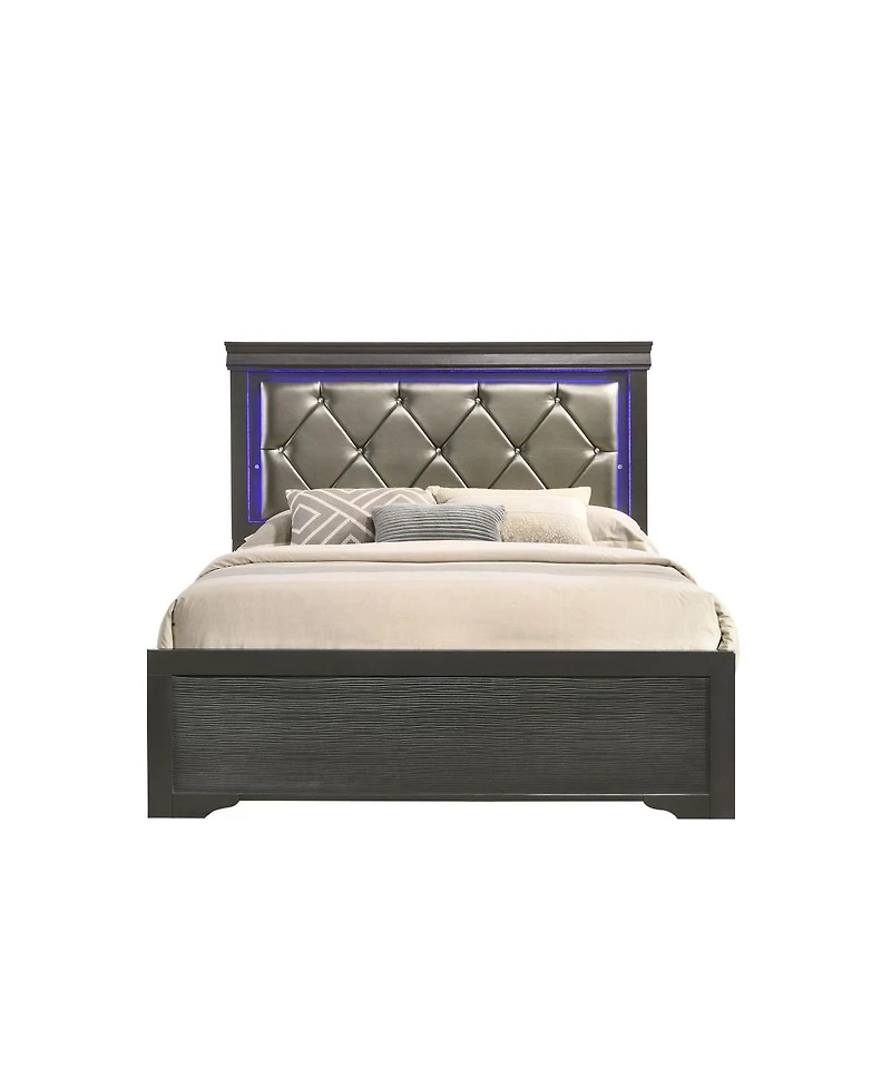 Streamdale Modern Brooklyn Twin Size Led Bed Made With Wood